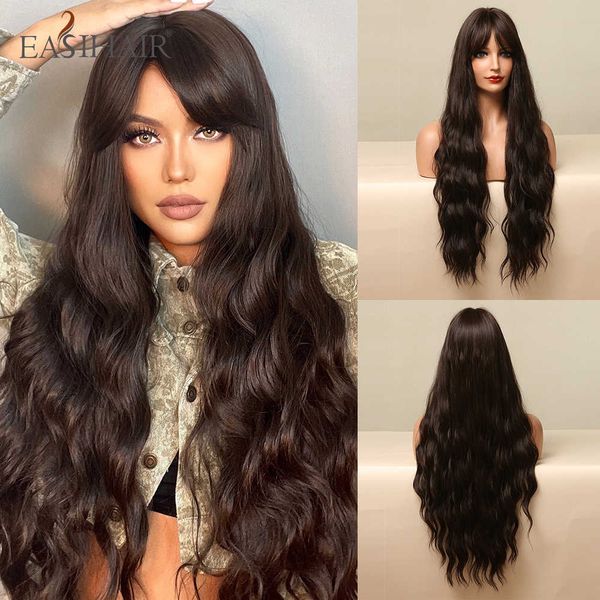 synthetic wigs easihair long dark brown wavy synthetic wigs for women natural hair with bangs daily heat resistant cosplay wig 230227, Black
synthetic wigs easihair long dark brown wavy synthetic wigs for women natural hair with bangs daily heat resistant cosplay wig 230227, Black