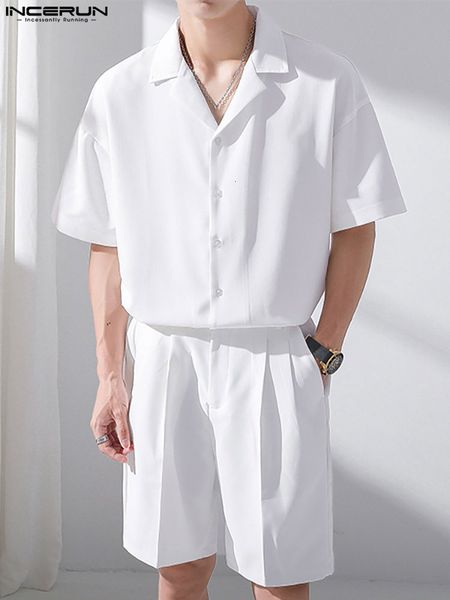 men s polos summer sets solid streetwear lapel short sleeve button shirt shorts two pieces 2023 casual suits incerun s 5xl 230308, White;black
men s polos summer sets solid streetwear lapel short sleeve button shirt shorts two pieces 2023 casual suits incerun s 5xl 230308, White;black