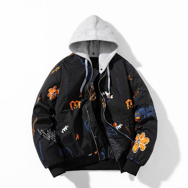 men s jackets knit removeable hat bomber jacket men graffiti full print baseball coat women spring streetwear brand clothes 230307, Black;brown
men s jackets knit removeable hat bomber jacket men graffiti full print baseball coat women spring streetwear brand clothes 230307, Black;brown