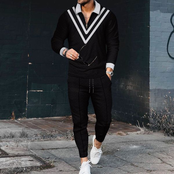 men s polos autumn tracksuit clothes sportswear 2piece set long sleeve polo shirt pants solid sweatsuit sports suits for male 230308, White;black
men s polos autumn tracksuit clothes sportswear 2piece set long sleeve polo shirt pants solid sweatsuit sports suits for male 230308, White;black