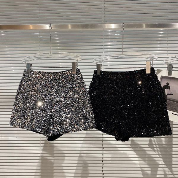 women's shorts bling women sequin high waist zip bodycon feminino skinny party club 230308, White;black 
women's shorts bling women sequin high waist zip bodycon feminino skinny party club 230308, White;black