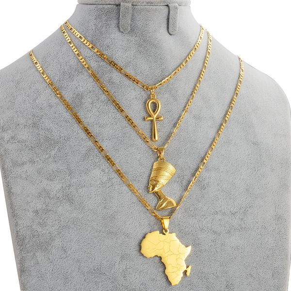 pendant necklaces anniyo 3pieces ankh nefertiti africa map gold color wedding birthday party ethnic jewelry women men 256306 230307, Silver
pendant necklaces anniyo 3pieces ankh nefertiti africa map gold color wedding birthday party ethnic jewelry women men 256306 230307, Silver