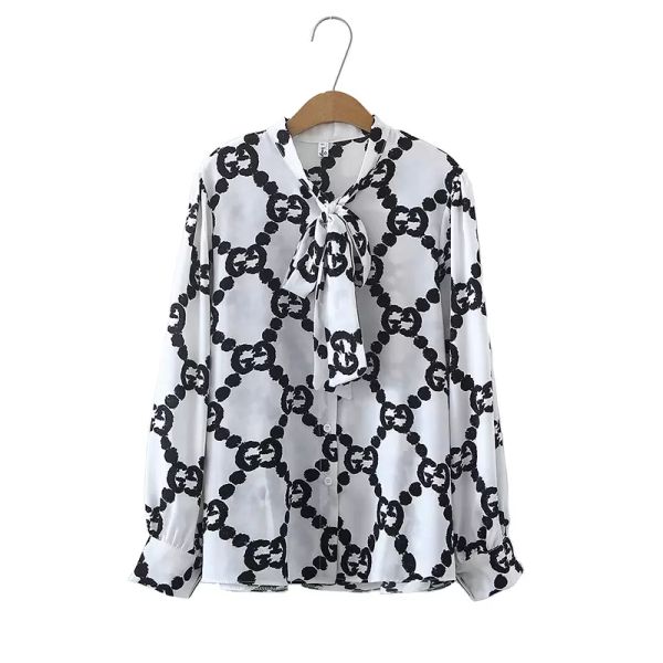 2023 lady woman springampautumn fashionable tie neck circular chain print chiffon shirt1414052, White
2023 lady woman springampautumn fashionable tie neck circular chain print chiffon shirt1414052, White