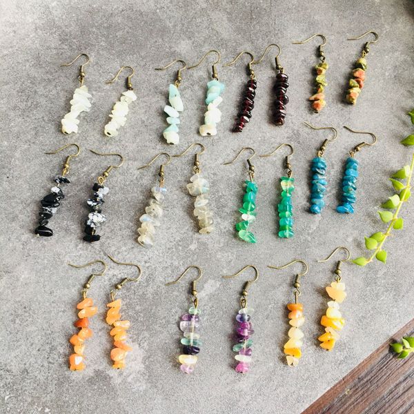 natural stone charms earrings reiki healing rubble fluorite crystal energy healing amethyst quartz chakra earring boho, Golden
natural stone charms earrings reiki healing rubble fluorite crystal energy healing amethyst quartz chakra earring boho, Golden