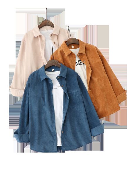 women's blouses shirts spring shirts women corduroy blouses loose long sleeve solid lady casual outwear female clothes autumn jacket 2, White
women's blouses shirts spring shirts women corduroy blouses loose long sleeve solid lady casual outwear female clothes autumn jacket 2, White