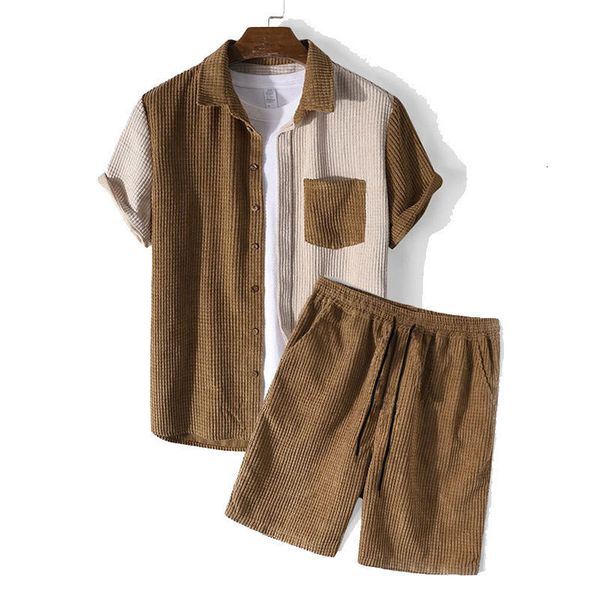 men s polos fashion summer suit casual loose waffle two piece contrast color corduroy short sleeve combination 230308, White;black
men s polos fashion summer suit casual loose waffle two piece contrast color corduroy short sleeve combination 230308, White;black