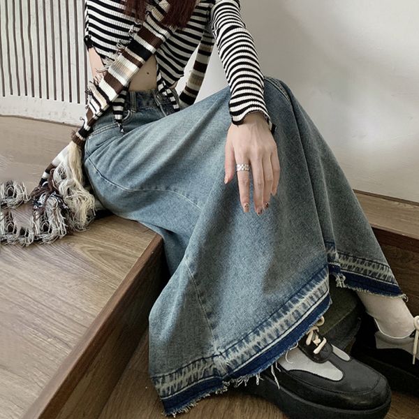 skirts denim womens washed raw edge long a line 2023 y2k fashion casual retro all match gothic high waist 230307, Black
skirts denim womens washed raw edge long a line 2023 y2k fashion casual retro all match gothic high waist 230307, Black