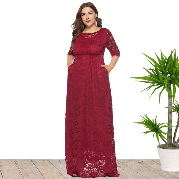 plus size dresses size elegant lace three quarter sleeve maxi dres high waist a line wedding party ladies prom gown vestidos 230307, Black
plus size dresses size elegant lace three quarter sleeve maxi dres high waist a line wedding party ladies prom gown vestidos 230307, Black
