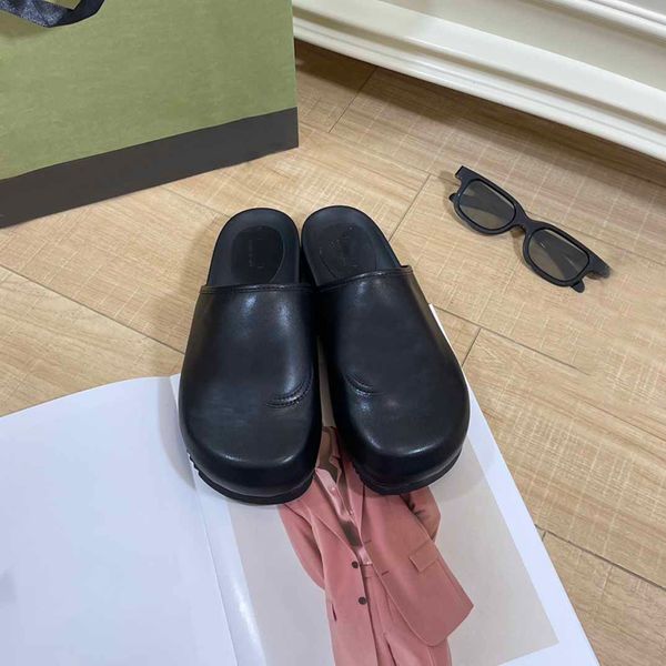 luxury designer women slipper black leather round-toe shoes skid resistance 2 styles choose
luxury designer women slipper black leather round-toe shoes skid resistance 2 styles choose