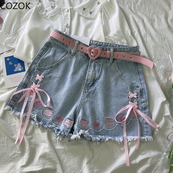 women s shorts japanese chic bandage lolita denim women sweet cute cartoon piggy embroidery bow jeans girl kawaii y2k short pants summer 230, White;black
women s shorts japanese chic bandage lolita denim women sweet cute cartoon piggy embroidery bow jeans girl kawaii y2k short pants summer 230, White;black