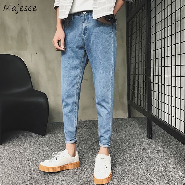 men's jeans ankle length pencil jeans men slim fit denim trousers college korean washed streetwear autumn zipper straight male pantalon, Blue
men's jeans ankle length pencil jeans men slim fit denim trousers college korean washed streetwear autumn zipper straight male pantalon, Blue