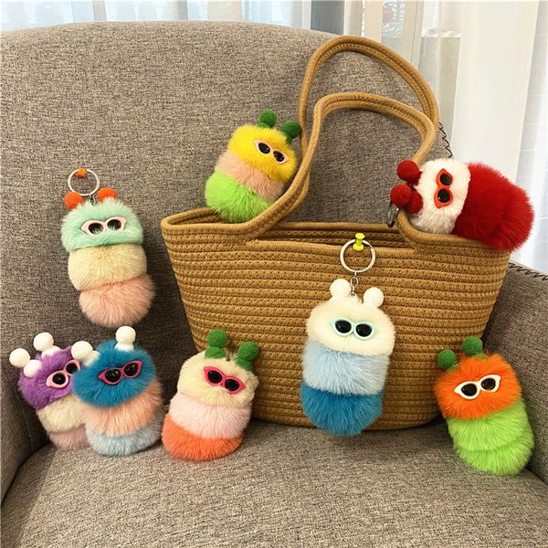 creative cute caterpillar keychain cartoon plush doll bag keychains pendant car key chain jewelry gift, Silver
creative cute caterpillar keychain cartoon plush doll bag keychains pendant car key chain jewelry gift, Silver