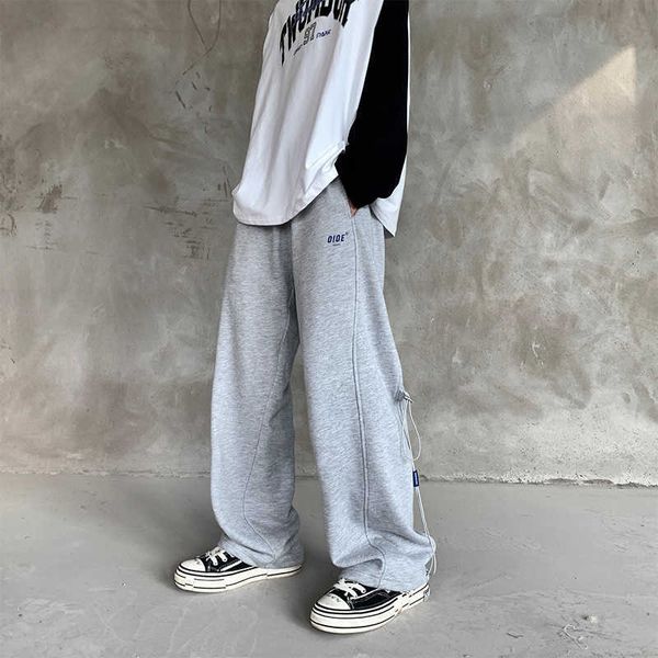 men's pants high street oversized men's sweatpants solid color drawstring elastic waist casual pants loose straight hip hop trouse, Black
men's pants high street oversized men's sweatpants solid color drawstring elastic waist casual pants loose straight hip hop trouse, Black