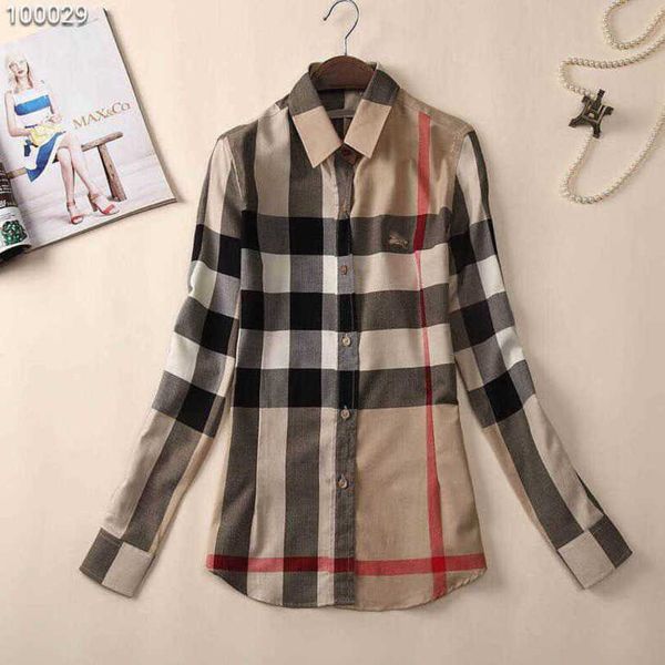 23ss designer brand shirt womens classic plaid shirt slim fit temperament spring autumn new court british style daily casual long-sleeved sh, White;black
23ss designer brand shirt womens classic plaid shirt slim fit temperament spring autumn new court british style daily casual long-sleeved sh, White;black