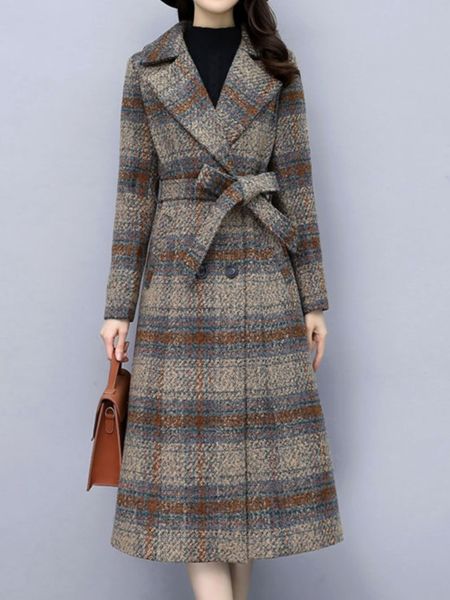 women's wool blends winter casual women long overcoat vintage slim warm thicken woolen coat plaid jacket female party outerwear cloak c, Black
women's wool blends winter casual women long overcoat vintage slim warm thicken woolen coat plaid jacket female party outerwear cloak c, Black