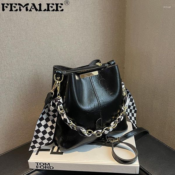 shoulder bags brand small bucket bag women vintage pu leather handabg all-match totes scarf decor lady casual for
shoulder bags brand small bucket bag women vintage pu leather handabg all-match totes scarf decor lady casual for