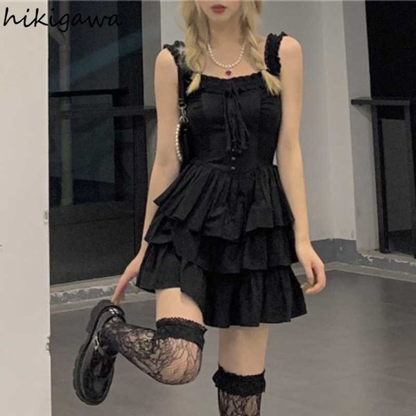 casual dresses hikigawa y2k woman dress slim fit ruffles sling robe summer dresses for women korean fashion harajuku black vestidos mujer z0, Black;gray
casual dresses hikigawa y2k woman dress slim fit ruffles sling robe summer dresses for women korean fashion harajuku black vestidos mujer z0, Black;gray