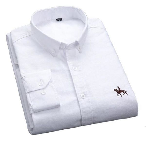 men's casual shirts quality 100% cotton oxford shirt men's long sleeve embroidered horse casual without pocket solid yellow dress, White;black
men's casual shirts quality 100% cotton oxford shirt men's long sleeve embroidered horse casual without pocket solid yellow dress, White;black