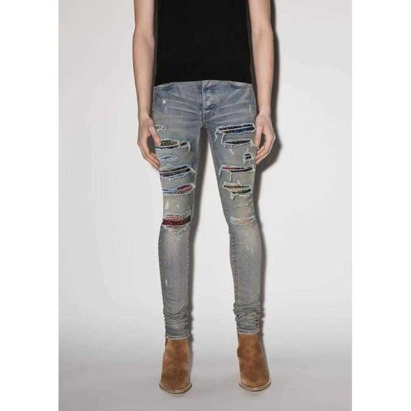 jeans men pants ammir original blue multi-color patchwork holes printing fashion designer brand niche ins celebrity casual leisure bgbj
jeans men pants ammir original blue multi-color patchwork holes printing fashion designer brand niche ins celebrity casual leisure bgbj