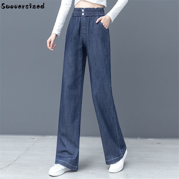 women's jeans thin casual stretch straight jean wide leg pants baggy women denim trousers korean fashion capris elastic high waist vaqu, Blue
women's jeans thin casual stretch straight jean wide leg pants baggy women denim trousers korean fashion capris elastic high waist vaqu, Blue