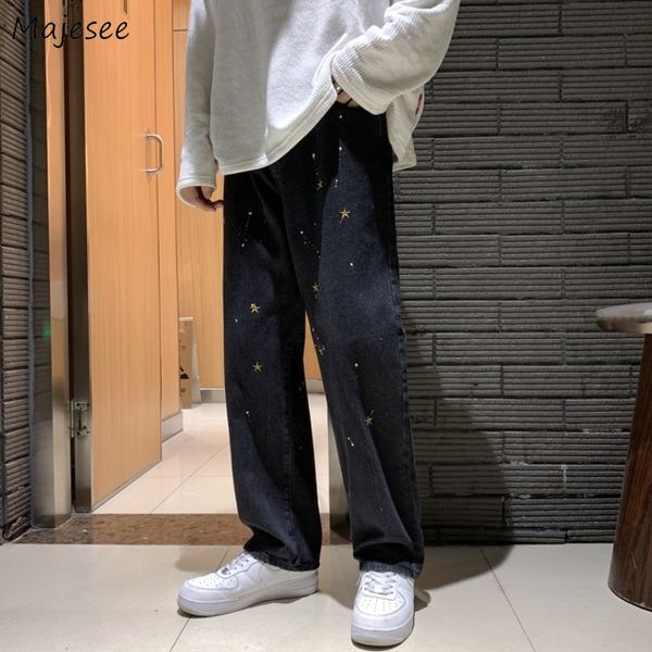 men's jeans star printed men jeans casual ankle-length black trendy wide legs trousers demin all-match loose ulzzang comfortable chic k, Blue
men's jeans star printed men jeans casual ankle-length black trendy wide legs trousers demin all-match loose ulzzang comfortable chic k, Blue