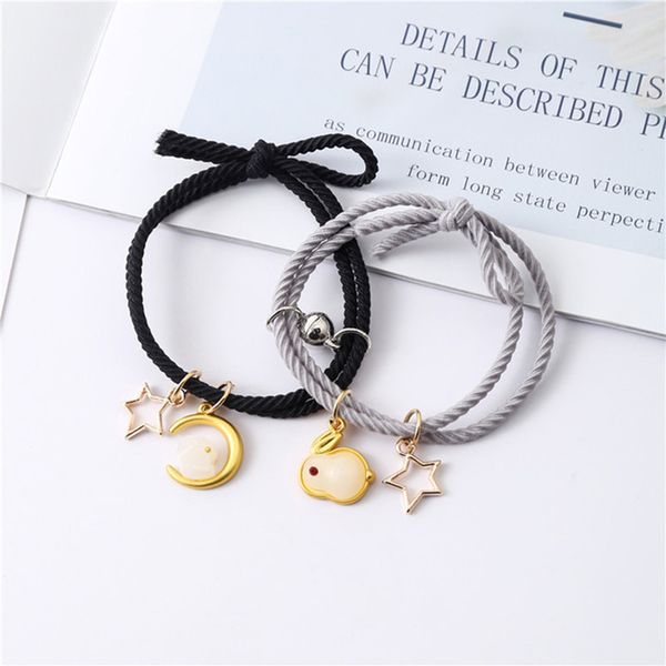 2pcs/set magnet couple bracelet for lovers magnetic attract zodiac rabbit star bracelets braided rope friendship jewelry gifts, Golden;silver
2pcs/set magnet couple bracelet for lovers magnetic attract zodiac rabbit star bracelets braided rope friendship jewelry gifts, Golden;silver