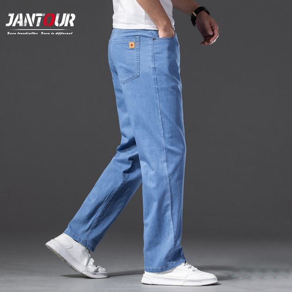 men's jeans high-quality lightweight straight loose men's cotton denim jeans summer brand youth fashion trousers 40 42 230308, Blue