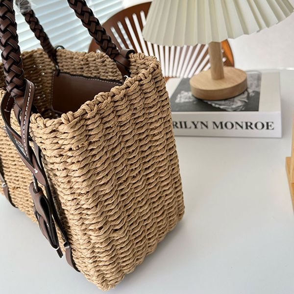 shopping straw bag bag women handbag tote purse braided handle fashion letter triangle decoration woven and genuine leather large capacity h
shopping straw bag bag women handbag tote purse braided handle fashion letter triangle decoration woven and genuine leather large capacity h