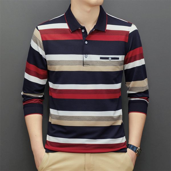 men's polos 95% cotton polo shirt for man long sleeve striped autumn spring casual clothing streetwear luxury designer clothes men shir, White;black
men's polos 95% cotton polo shirt for man long sleeve striped autumn spring casual clothing streetwear luxury designer clothes men shir, White;black