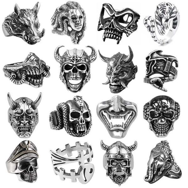 vintage prajna skull samurai rings for men women punk hip hop rock titanium steel ring demon viking jewelry gifts adjustable, Silver
vintage prajna skull samurai rings for men women punk hip hop rock titanium steel ring demon viking jewelry gifts adjustable, Silver