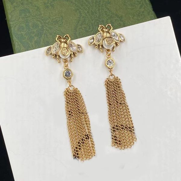 dangle earrings fashion luxury brand designer little bee pearl rhinestone tassel pendant luxury net celebrity earring wedding party jewelry, Silver
dangle earrings fashion luxury brand designer little bee pearl rhinestone tassel pendant luxury net celebrity earring wedding party jewelry, Silver