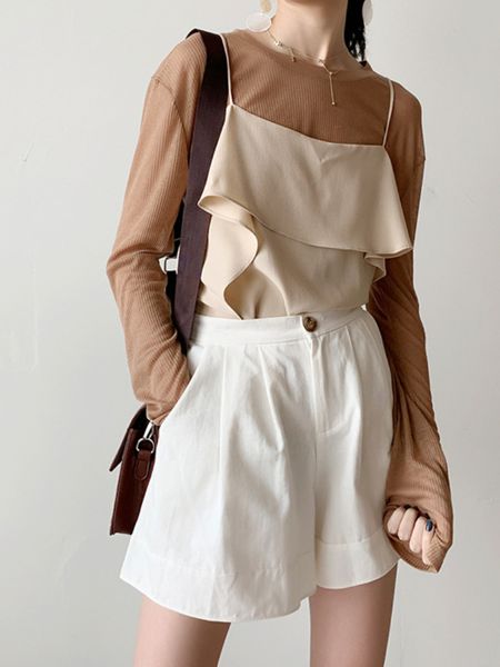 women s shorts a line overalls high waist summer solid color casual pants show thin wide leg skirt clothing oversize 230308, White;black
women s shorts a line overalls high waist summer solid color casual pants show thin wide leg skirt clothing oversize 230308, White;black