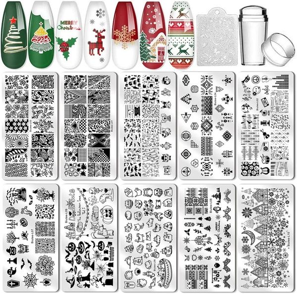 nail art templates biutee 10pcs stamping plates with stamper set flower christmas holloween design printing stencil 230307, White
nail art templates biutee 10pcs stamping plates with stamper set flower christmas holloween design printing stencil 230307, White