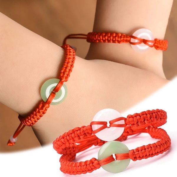 chinese style green white peace buckle braided bracelet for women charm fashion handmade red rope adjustable bracelets jewelry, Golden;silver
chinese style green white peace buckle braided bracelet for women charm fashion handmade red rope adjustable bracelets jewelry, Golden;silver