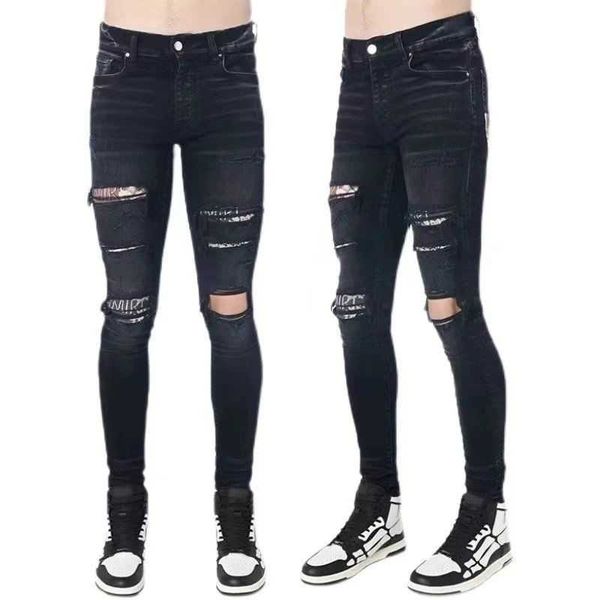 jeans men pants ammir black pocket printed patchwork men's slim high street wash elastic style fashion designer brand niche ins celebri, Blue
jeans men pants ammir black pocket printed patchwork men's slim high street wash elastic style fashion designer brand niche ins celebri, Blue