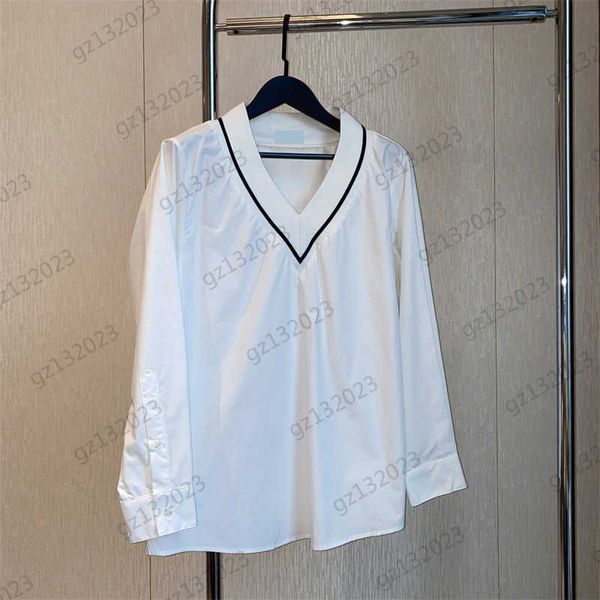 designer blouses spliced striped webbing v-neck pullover shirt cufflinks long-sleeved spring and summer thin style blouse for women white
designer blouses spliced striped webbing v-neck pullover shirt cufflinks long-sleeved spring and summer thin style blouse for women white