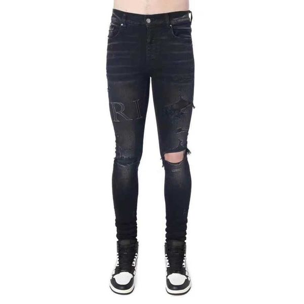 jeans men pants ammir laser embroidery black leather letters holes pocket fashion designer brand niche ins celebrity casual leisure xrt5, Blue
jeans men pants ammir laser embroidery black leather letters holes pocket fashion designer brand niche ins celebrity casual leisure xrt5, Blue