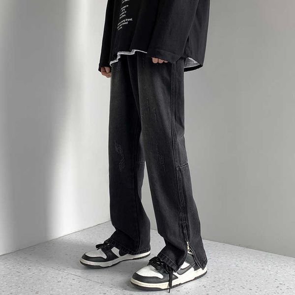 men's pants high street vintage slit zipper men's jeans fashion design loose straight hip hop black denim pants male casual trouse
men's pants high street vintage slit zipper men's jeans fashion design loose straight hip hop black denim pants male casual trouse