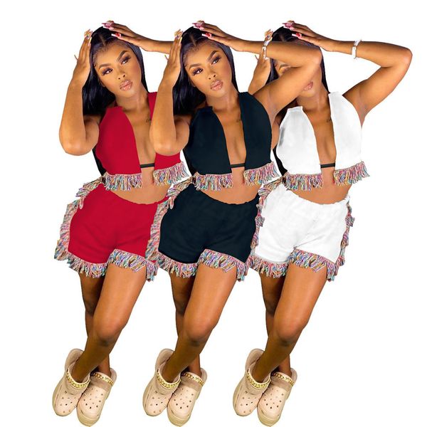 2023 women tassel tracksuits 2 piece set sleeveless shorts summer jogging suit fashion solid color outfits casual sportswear dhl 9420, Gray
2023 women tassel tracksuits 2 piece set sleeveless shorts summer jogging suit fashion solid color outfits casual sportswear dhl 9420, Gray