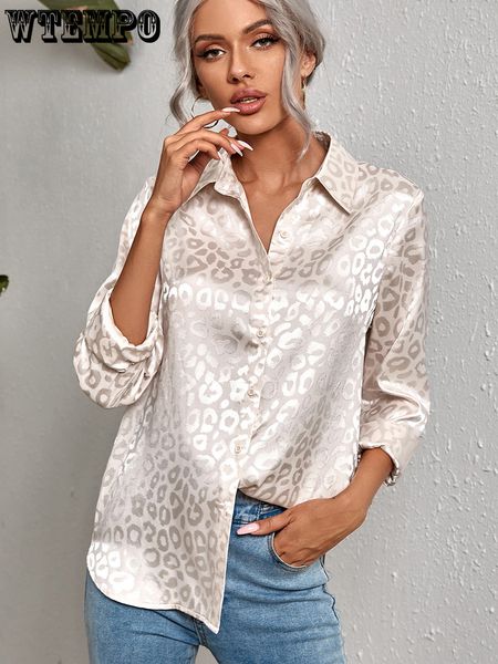 women's blouses shirts leopard jacquard shirt stain silk single breasted blouse ladies elegant long sleeve blouses casual fashion y2k o, White
women's blouses shirts leopard jacquard shirt stain silk single breasted blouse ladies elegant long sleeve blouses casual fashion y2k o, White