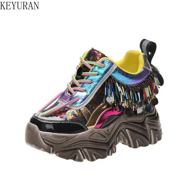 dress shoes 9cm high platform sneakers for women tassel bling sequins chunky walking trainers casual shoes womens vulcanized shoes woman, Black
dress shoes 9cm high platform sneakers for women tassel bling sequins chunky walking trainers casual shoes womens vulcanized shoes woman, Black