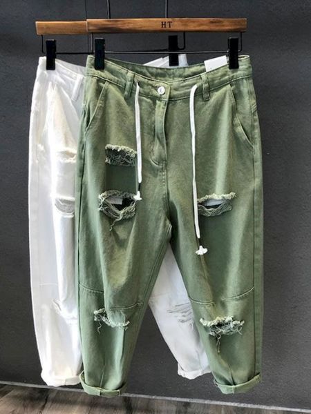 men's jeans holes jeans men and women summer high waist thin color loose straight denim ankle-length harem pants men and women jeans 23, Blue
men's jeans holes jeans men and women summer high waist thin color loose straight denim ankle-length harem pants men and women jeans 23, Blue