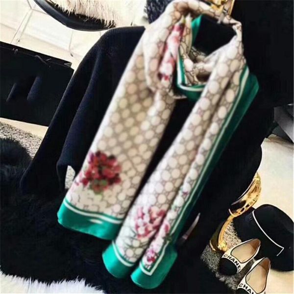 180 90cm latest silk scarf soft thin scarf shawl fashion spring and summer beach towel brand printed bandanna scarf 220250l, Blue;gray
180 90cm latest silk scarf soft thin scarf shawl fashion spring and summer beach towel brand printed bandanna scarf 220250l, Blue;gray