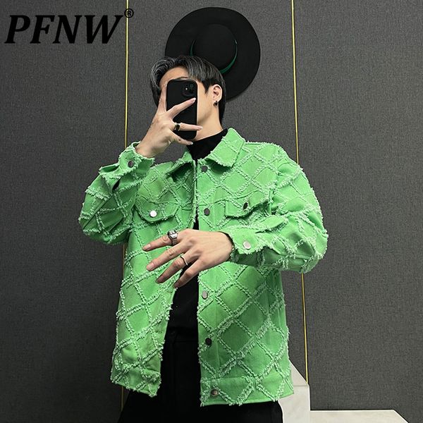 men s jackets pfnw autumn winter denim high street fashion casual plaid raw edge design turn down collar coats 28a0399 230307, Black;brown
men s jackets pfnw autumn winter denim high street fashion casual plaid raw edge design turn down collar coats 28a0399 230307, Black;brown
