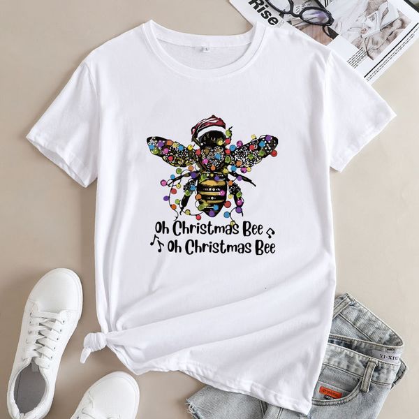 women s t shirt oh christmas bee shirt aesthetic women short sleeve merry xmas holiday gift t shirt 230307, White
women s t shirt oh christmas bee shirt aesthetic women short sleeve merry xmas holiday gift t shirt 230307, White