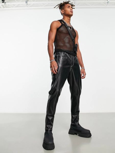 women's pants s men's leather straight leg autumn and winter dark seam white line casual large 230308, Black;white
women's pants s men's leather straight leg autumn and winter dark seam white line casual large 230308, Black;white