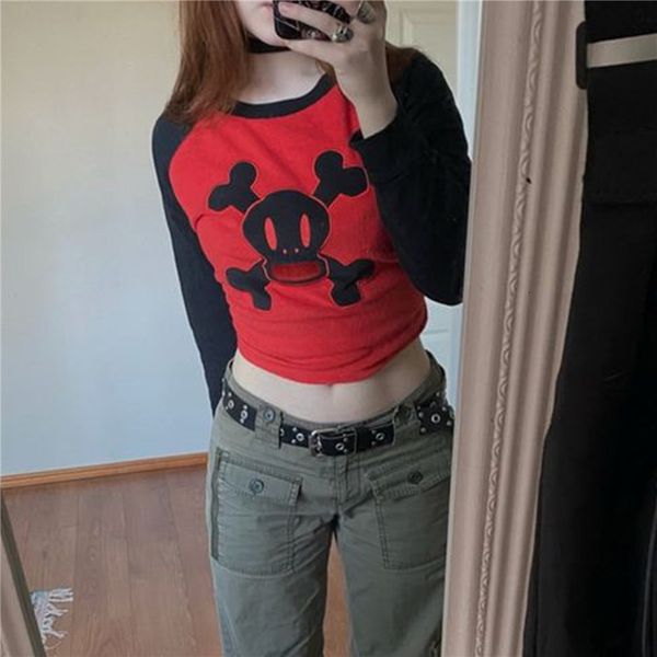 women s t shirt y2k t shirt 2000s punk style clothes streetwear gothic crop for women skull pattern long sleeve 2023 spring 230307, White
women s t shirt y2k t shirt 2000s punk style clothes streetwear gothic crop for women skull pattern long sleeve 2023 spring 230307, White