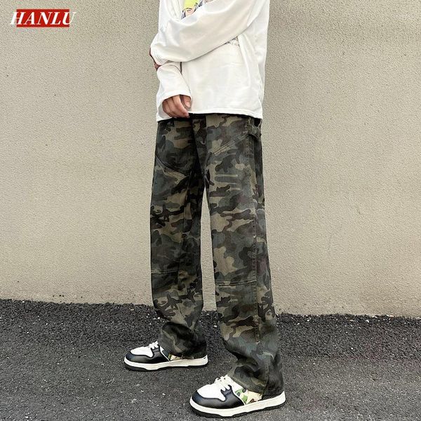 men's jeans men outdoor camouflage overalls men's pants loose hanging feeling straight tube wide leg rest slacks denim trousers, Blue
men's jeans men outdoor camouflage overalls men's pants loose hanging feeling straight tube wide leg rest slacks denim trousers, Blue