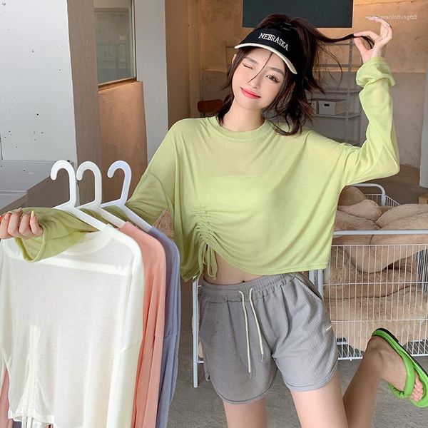 women's t shirts 4 colors sun-proof long sleeve t-shirts women thin summer elegant harajuku design prevalent all-match crop girlish, White
women's t shirts 4 colors sun-proof long sleeve t-shirts women thin summer elegant harajuku design prevalent all-match crop girlish, White