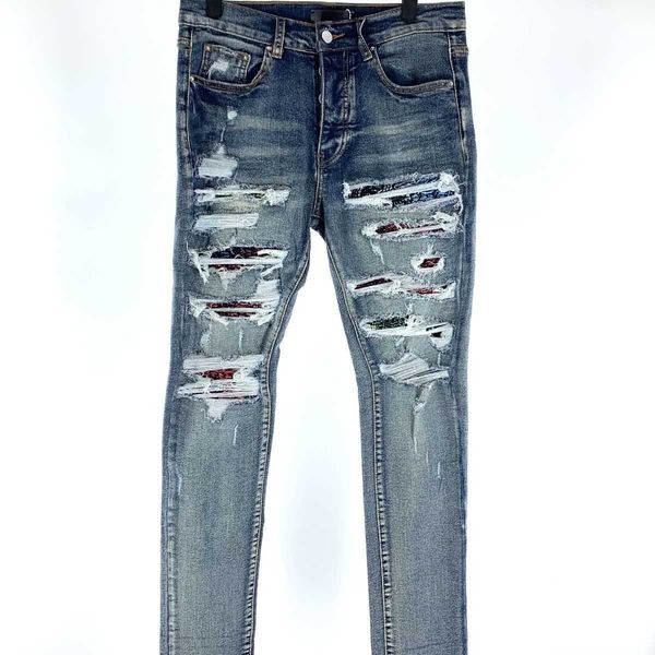 jeans men pants ammir winter style worn-out patchwork leather skinny casual fashion trend versatile designer brand niche ins celebrity leisu, Blue
jeans men pants ammir winter style worn-out patchwork leather skinny casual fashion trend versatile designer brand niche ins celebrity leisu, Blue